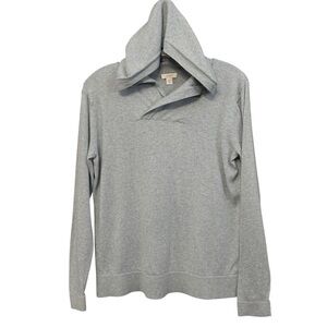 Pure Jill Cotton Cashmere Gray Hoodie Petite XS